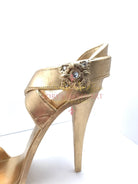 Gum Paste Golden Stiletto Shoe