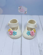 Gum Paste Spring Baby Girl Shoes Cake Topper