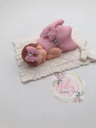 Baby Girl on a Blanket Gum Paste Cake Topper