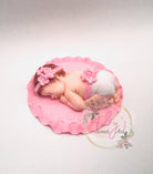 Baby Girl on a Round Blanket Gum Paste Cake Topper