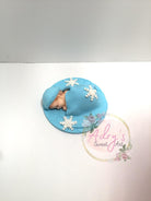 Winter Baby Boy Gum Paste Cake Topper, Blue Blanket