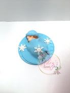 Winter Baby Boy Gum Paste Cake Topper, Blue Blanket