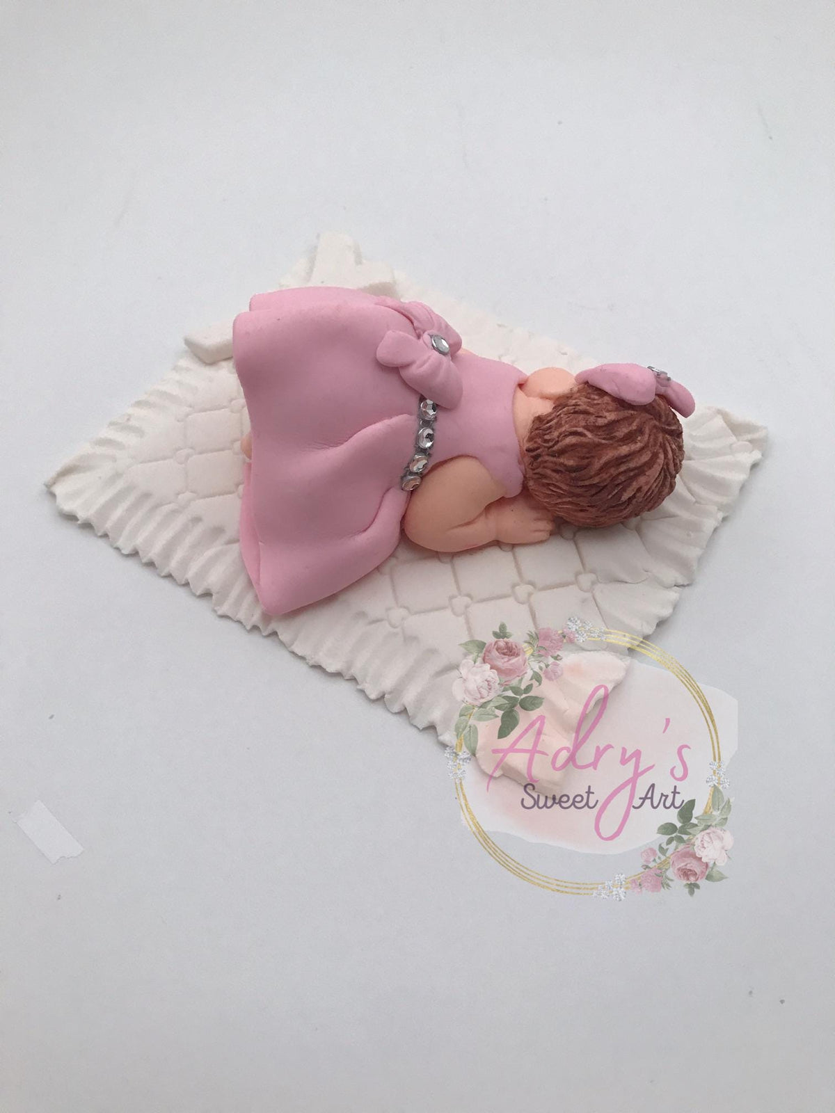 Baby Girl on a Blanket Gum Paste Cake Topper