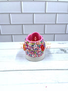 Pink Candy & Rhinestone Baby Sneakers Gum Paste Cake Topper - Adry’s Sweet Art