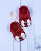 Red Baby Girl Shoes with Bow Gum Paste Cake Topper - Adry’s Sweet Art