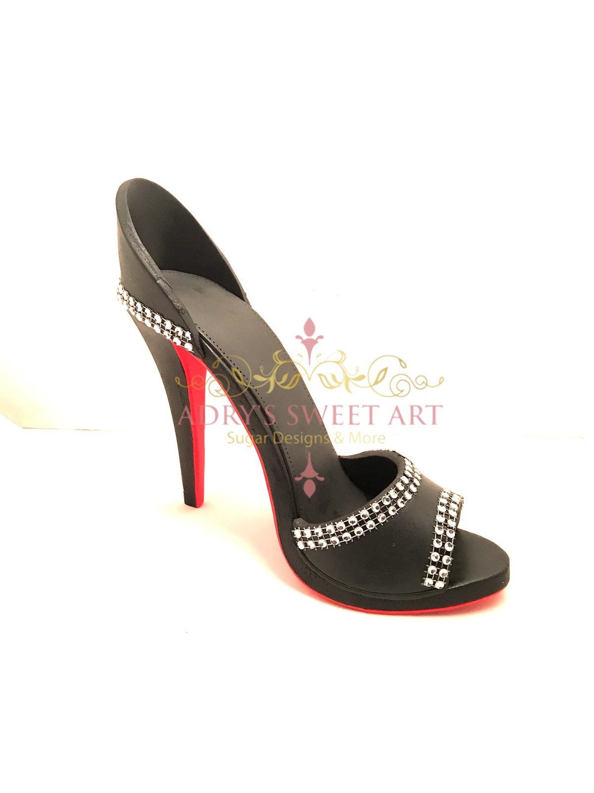 Rhinestone High Heel Gum Paste Cake Topper - Adry’s Sweet Art