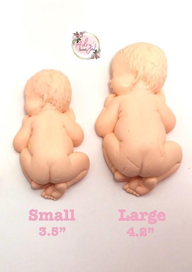 Winter Baby Boy Gum Paste Cake Topper, Blue Blanket - Adry’s Sweet Art