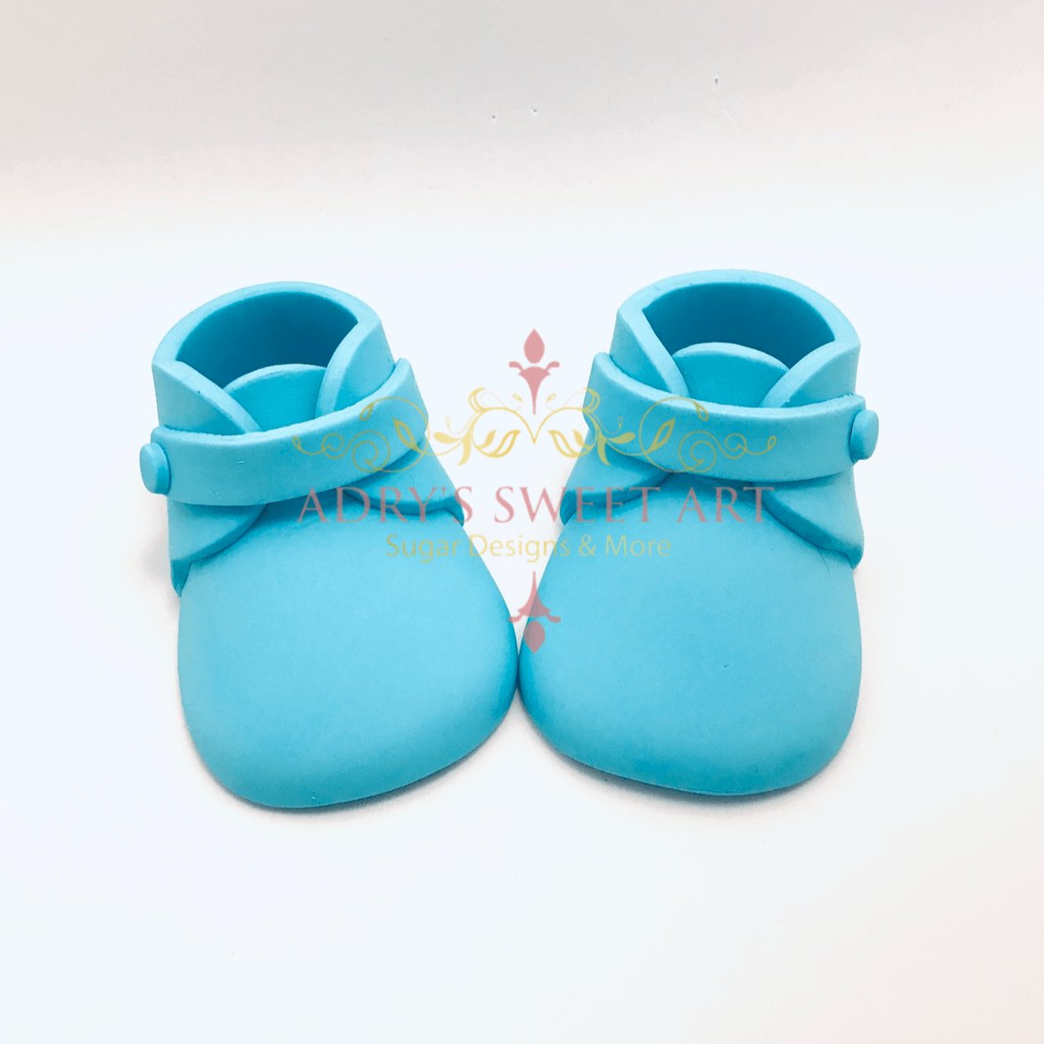 Gum Paste Baby Boy Shoes Cake Topper - Adry’s Sweet Art