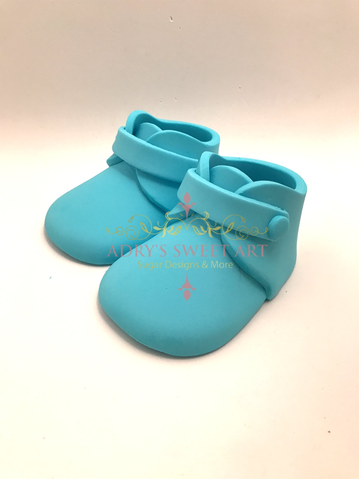 Gum Paste Baby Boy Shoes Cake Topper - Adry’s Sweet Art