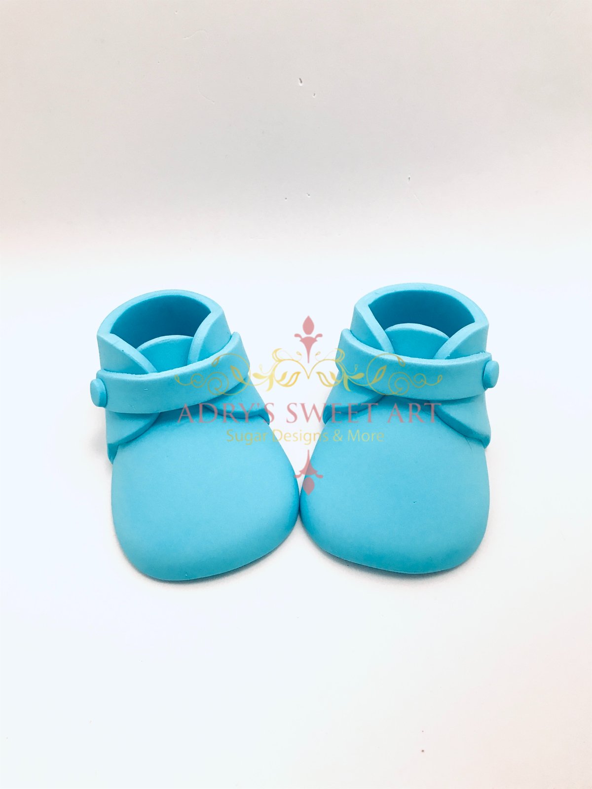 Gum Paste Baby Boy Shoes Cake Topper - Adry’s Sweet Art