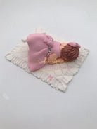 Gum Paste Baby Girl on a Blanket Cake Topper - Adry’s Sweet Art