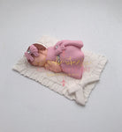 Gum Paste Baby Girl on a Blanket Cake Topper - Adry’s Sweet Art